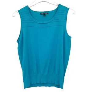 𝅺cable & Gauge Turquoise Knit Tank, Size M